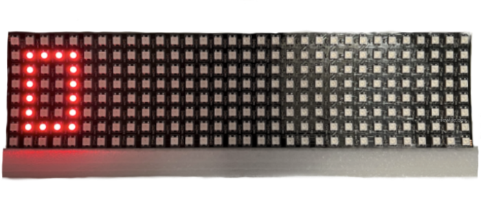 Red zero on ws2812b 32x8 LED matrix